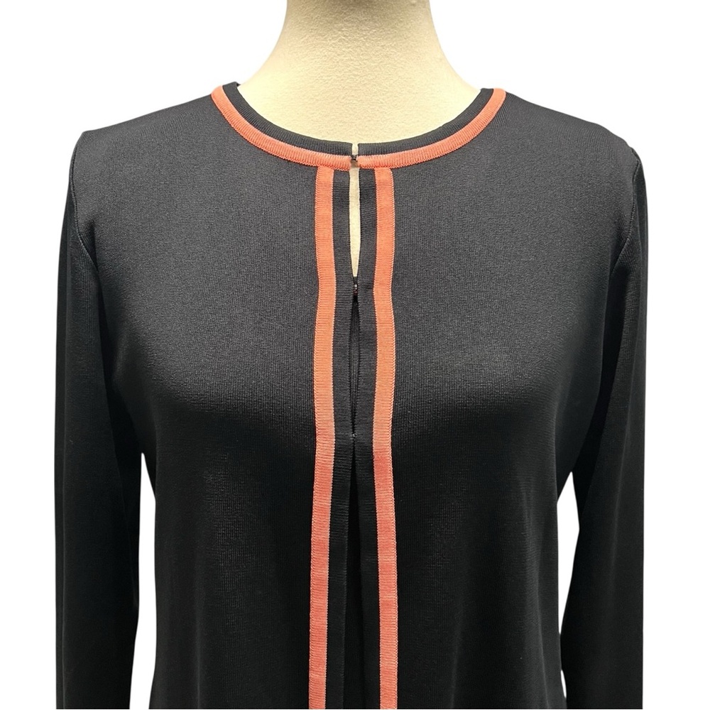 Misook 2 Piece Black Tank & Jacket Coral Trim Women’s Small/Medium - Picture 3 of 12